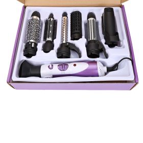 Seven-in-one hair dryer home hair dryer (Option: Purple-EU)