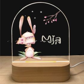 Acrylic Plug-in Bedside Lamp For Children's Creativity (Option: 2 Style-Three colors-USB)