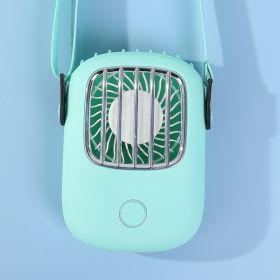 Hanging Neck Fan USB Portable Fan Can Support Fan With Bracket Tiffany Blue Fan (Color: Blue)