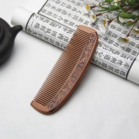 1pcs Anti-Static Comb Natural Peach Solid Wood (Option: 1style)