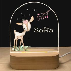 Acrylic Plug-in Bedside Lamp For Children's Creativity (Option: 3 Style-Single color-USB)