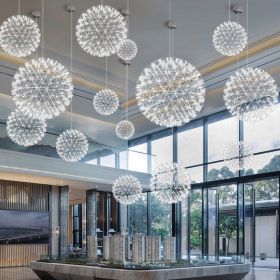 Spark Ball Restaurant Full Sky Star Chandelier (Option: Chromium warm light-30cm 18pcs lamp beads)