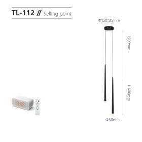 Modern Simple Living Room Sofa Background Wall Line Light (Option: Frosted black-Tmall control-120CM)