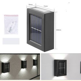 Solar Small Night Outdoor Garden Wall Light Decorative Courtyard (Option: Black-White Light)