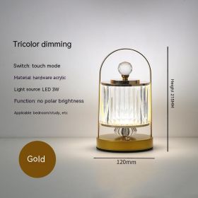 Metal Table Lamp Outdoor Camping Portable (Option: B Gold-USB)