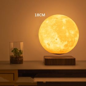 Magnetic Levitation 3D Printing Lunar Lamp Decoration (Option: Tricolor lighting-18cm-US)